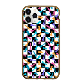 Чехол для iPhone 11 Pro Max матовый с принтом Разноцветные Шахматные Фигуры , Силикон |  | 