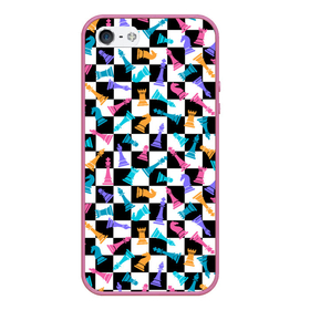 Чехол для iPhone 5/5S матовый с принтом Разноцветные Шахматные Фигуры в Тюмени, Силикон | Область печати: задняя сторона чехла, без боковых панелей | 