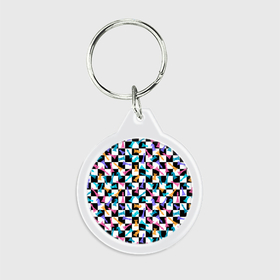 Брелок круглый с принтом Разноцветные Шахматные Фигуры в Тюмени, пластик и полированная сталь | круглая форма, металлическое крепление в виде кольца | 