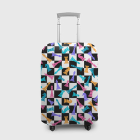Чехол для чемодана 3D с принтом Разноцветные Шахматные Фигуры , 86% полиэфир, 14% спандекс | двустороннее нанесение принта, прорези для ручек и колес | Тематика изображения на принте: 