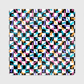 Магнит виниловый Квадрат с принтом Разноцветные Шахматные Фигуры в Тюмени, полимерный материал с магнитным слоем | размер 9*9 см, закругленные углы | 