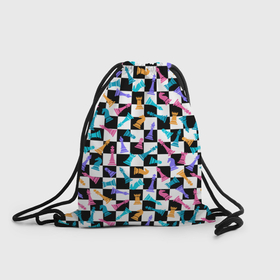 Рюкзак-мешок 3D с принтом Разноцветные Шахматные Фигуры в Курске, 100% полиэстер | плотность ткани — 200 г/м2, размер — 35 х 45 см; лямки — толстые шнурки, застежка на шнуровке, без карманов и подкладки | 
