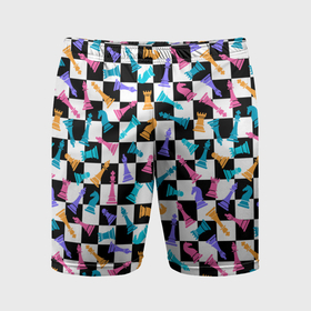 Мужские шорты спортивные с принтом Разноцветные Шахматные Фигуры в Петрозаводске,  |  | Тематика изображения на принте: 