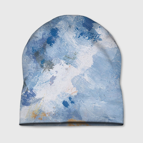 Шапка 3D с принтом Небесные мазки в Курске, 100% полиэстер | универсальный размер, печать по всей поверхности изделия | акварель | арт | краски | мазки | мазки красок | рисунок | рисунок акварелью | рисунок красками
