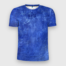 Мужская футболка 3D Slim с принтом Ночная синева , 100% полиэстер с улучшенными характеристиками | приталенный силуэт, круглая горловина, широкие плечи, сужается к линии бедра | акварель | арт | краски | мазки | мазки красок | рисунок | рисунок акварелью | рисунок красками