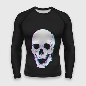 Мужской рашгард 3D с принтом Неоновый светящийся череп ,  |  | bone | bones | color | glow | halloween | light | neon | skeleton | skull | кости | кость | неон | неоновый | свет | свечение | скелет | хэллоуин | цвет | череп