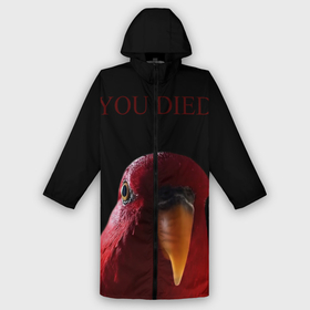 Дождевик унисекс 3D с принтом Красный попугай | Red parrot в городе Новоалтайск,  |  | 3 | bird | dark | gumi | hideaki utsumi | meme | parrot | red | souls | tiktok | wue | wuewuewue | вуе | дарк | красная | красный | мем | попугай | птица | соулс | тикоток | япония