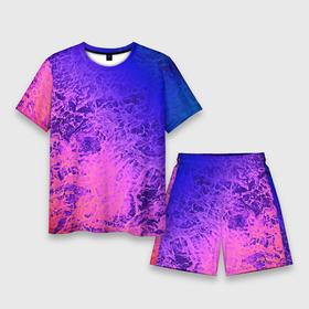 Мужской костюм с шортами 3D с принтом Абстрактный пурпурно синий в Кировске,  |  | абстрактный | волны | молодежный | морская пена | мраморный | розовый | синий | современный | фиолетовый
