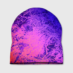 Шапка 3D с принтом Абстрактный пурпурно синий в Новосибирске, 100% полиэстер | универсальный размер, печать по всей поверхности изделия | Тематика изображения на принте: абстрактный | волны | молодежный | морская пена | мраморный | розовый | синий | современный | фиолетовый