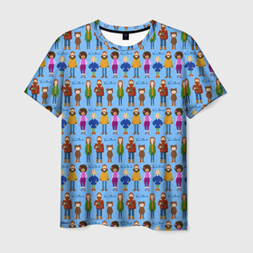 Мужская футболка 3D с принтом Великий Север   The Great North (pattern) в Санкт-Петербурге, 100% полиэфир | прямой крой, круглый вырез горловины, длина до линии бедер | аляска | биф | вольф | джуди | мун | снег | тобин | ханипчел | хэм