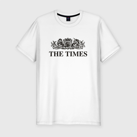 Мужская футболка хлопок Slim с принтом THE TIMES в Кировске, 92% хлопок, 8% лайкра | приталенный силуэт, круглый вырез ворота, длина до линии бедра, короткий рукав | newspaper | the times | времена | газета | таймс