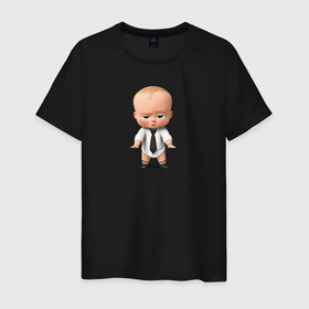 Мужская футболка хлопок с принтом Босс Молокосос в Санкт-Петербурге, 100% хлопок | прямой крой, круглый вырез горловины, длина до линии бедер, слегка спущенное плечо. | бейби босс | босс | боссмолокосос | мультфильм | памперс