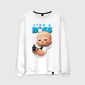 Мужской свитшот хлопок с принтом Босс Молокосос   Like a Boss в Белгороде, 100% хлопок |  | boss baby | like a boss | босс | босс молокосос | бэби босс | директор | малыш | мультфильмы | начальник | ребёнок | тед