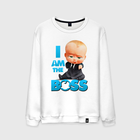 Мужской свитшот хлопок с принтом Босс Молокосос   I am the Boss в Новосибирске, 100% хлопок |  | boss baby | i am the boss | босс | босс молокосос | бэби босс | директор | малыш | мультфильмы | начальник | ребёнок | тед | я тут главный