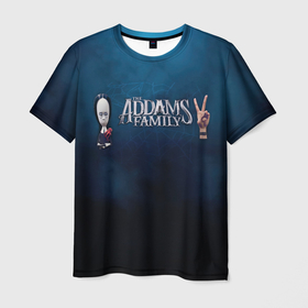 Мужская футболка 3D с принтом Семейка Аддамс Горящий Тур (Уэнздэй Аддамс) в Белгороде, 100% полиэфир | прямой крой, круглый вырез горловины, длина до линии бедер | addams | family | the addams family 2 | аддамс | горящий тур | семейка | уэнздей