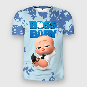 Мужская футболка 3D Slim с принтом Boss Baby   Босс Молокосос в Белгороде, 100% полиэстер с улучшенными характеристиками | приталенный силуэт, круглая горловина, широкие плечи, сужается к линии бедра | baby | big boss | big boss baby | boss baby | cartoon | children | kids | the boss baby | большой босс | босс молокосос | детские | малыш | молокосос | мультик | ребенок