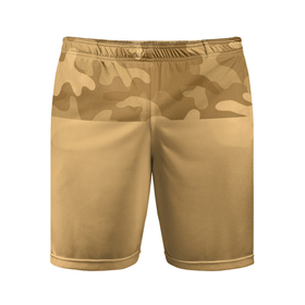 Мужские шорты спортивные с принтом Песочный в Санкт-Петербурге,  |  | желтый | камуфляж | песочный | пестрое | яркий