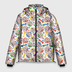 Мужская зимняя куртка 3D с принтом Веймаранер (красочный дизайн) в Новосибирске, верх — 100% полиэстер; подкладка — 100% полиэстер; утеплитель — 100% полиэстер | длина ниже бедра, свободный силуэт Оверсайз. Есть воротник-стойка, отстегивающийся капюшон и ветрозащитная планка. 

Боковые карманы с листочкой на кнопках и внутренний карман на молнии. | animal | dog | weimaraner | барбос | бобик | веймаранер | веймарская легавая | год собаки | друг человека | животное | зверь | ищейка | кинолог | кость | лайка | лапы | пес | собака | собачка | хищник