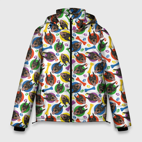 Мужская зимняя куртка 3D с принтом Доберман (красочный дизайн) в Белгороде, верх — 100% полиэстер; подкладка — 100% полиэстер; утеплитель — 100% полиэстер | длина ниже бедра, свободный силуэт Оверсайз. Есть воротник-стойка, отстегивающийся капюшон и ветрозащитная планка. 

Боковые карманы с листочкой на кнопках и внутренний карман на молнии. | Тематика изображения на принте: animal | doberman | dog | барбос | бобик | год собаки | доберман | друг человека | животное | зверь | ищейка | кинолог | кость | лайка | лапы | пес | собака | собачка | хищник | четвероногий | шарик | щенок