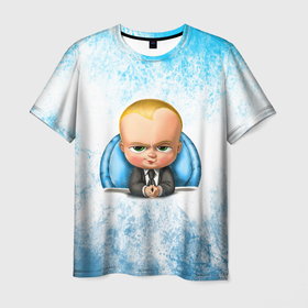 Мужская футболка 3D с принтом Босс Молокосос (+спина) в Екатеринбурге, 100% полиэфир | прямой крой, круглый вырез горловины, длина до линии бедер | Тематика изображения на принте: boss baby | cartoon | the boss baby | босс молокосос | малой | мелкий | молокосос | мултик | мульт | мультфильм | пёсико