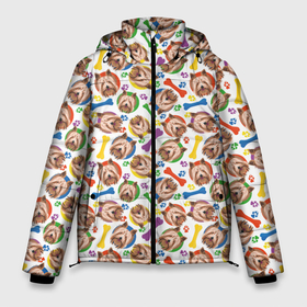 Мужская зимняя куртка 3D с принтом Йоркширский Терьер (красочный дизайн) в Новосибирске, верх — 100% полиэстер; подкладка — 100% полиэстер; утеплитель — 100% полиэстер | длина ниже бедра, свободный силуэт Оверсайз. Есть воротник-стойка, отстегивающийся капюшон и ветрозащитная планка. 

Боковые карманы с листочкой на кнопках и внутренний карман на молнии. | animal | dog | yorkshire terrier | барбос | бобик | год собаки | друг человека | животное | зверь | ищейка | йорк | йоркширский терьер | кинолог | кость | лайка | лапы | пес | собака | собачка | хищник | четвероногий
