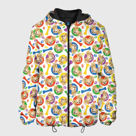 Мужская куртка 3D с принтом Чихуахуа (красочный дизайн) в Екатеринбурге, ткань верха — 100% полиэстер, подклад — флис | прямой крой, подол и капюшон оформлены резинкой с фиксаторами, два кармана без застежек по бокам, один большой потайной карман на груди. Карман на груди застегивается на липучку | animal | chihuahua | dog | барбос | бобик | год собаки | друг человека | животное | зверь | ищейка | кинолог | кость | лайка | лапы | пес | собака | собачка | хищник | четвероногий | чихуахуа | шарик | щенок