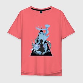 Мужская футболка хлопок Oversize с принтом Genshin Impact AyakaАяка в Петрозаводске, 100% хлопок | свободный крой, круглый ворот, “спинка” длиннее передней части | ayaka | cryo | genshin | impact | аяка | влияние | геншин | импакт | крио | сирасаги | химэгими