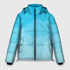 Мужская зимняя куртка 3D с принтом Голубые облака в Екатеринбурге, верх — 100% полиэстер; подкладка — 100% полиэстер; утеплитель — 100% полиэстер | длина ниже бедра, свободный силуэт Оверсайз. Есть воротник-стойка, отстегивающийся капюшон и ветрозащитная планка. 

Боковые карманы с листочкой на кнопках и внутренний карман на молнии. | Тематика изображения на принте: арт | вектор | векторный рисунок | небо | облака | облако | природа | рисунок | синий