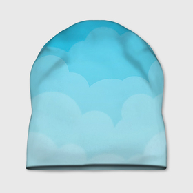 Шапка 3D с принтом Голубые облака в Екатеринбурге, 100% полиэстер | универсальный размер, печать по всей поверхности изделия | арт | вектор | векторный рисунок | небо | облака | облако | природа | рисунок | синий