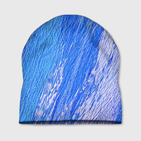 Шапка 3D с принтом Крупные мазки в Екатеринбурге, 100% полиэстер | универсальный размер, печать по всей поверхности изделия | акварель | арт | белый | краски | мазки | мазки красок | рисунок | рисунок акварелью | рисунок красками | синий