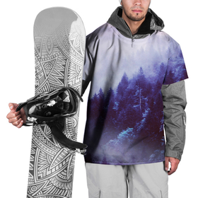 Накидка на куртку 3D с принтом ЛЕСНОЙ ТУМАН в Кировске, 100% полиэстер |  | влага | деревья | лес | облака | природа | туман