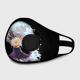 Маска из неопрена с принтом Венецианская девушка Nier automata 2b в Новосибирске, неопрен 100% | Форма огибающая нос. Резинки для ушей с дополнительной резинкой на затылке. Клапан для выдоха для активного дыхания при занятиях спортом. Эластичный материал маски и окантовки для лучшего растяжения и прилегания маски.  | Тематика изображения на принте: 2 би | automata | nier | nier automata | waifu | автомата | вайфу | ниер автомата | нир | нир аатомата | ту би