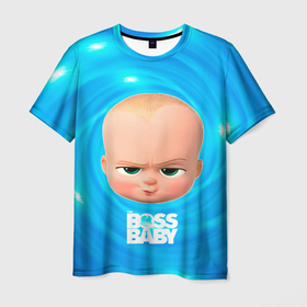 Мужская футболка 3D с принтом Голова Босса молокососа в Новосибирске, 100% полиэфир | прямой крой, круглый вырез горловины, длина до линии бедер | baby | boss | boss baby | босс | босс молокосос | маленький босс | малыш | мальчик | молокосос | ребенок