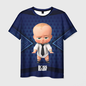 Мужская футболка 3D с принтом Стильный босс молокосос в Новосибирске, 100% полиэфир | прямой крой, круглый вырез горловины, длина до линии бедер | baby | boss | boss baby | босс | босс молокосос | маленький босс | малыш | мальчик | молокосос | ребенок