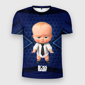 Мужская футболка 3D Slim с принтом Стильный босс молокосос в Санкт-Петербурге, 100% полиэстер с улучшенными характеристиками | приталенный силуэт, круглая горловина, широкие плечи, сужается к линии бедра | baby | boss | boss baby | босс | босс молокосос | маленький босс | малыш | мальчик | молокосос | ребенок