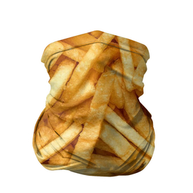 Бандана-труба 3D с принтом Картошка фри Фастфуд в Курске, 100% полиэстер, ткань с особыми свойствами — Activecool | плотность 150‒180 г/м2; хорошо тянется, но сохраняет форму | potato | деревенская картошка | жареная картошка | картофель | картошка | картошка фри | фри