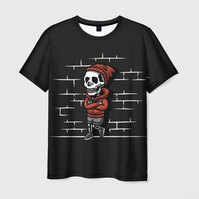Мужская футболка 3D с принтом Skeleton | Скелет в Новосибирске, 100% полиэфир | прямой крой, круглый вырез горловины, длина до линии бедер | dead | death | halloween | horrors | monster | night | okay | scare | skeleton | skull | you dont got the guts | мертвый | монстр | ночь | скелет | ужастики | ужасы | хэллоуин | череп