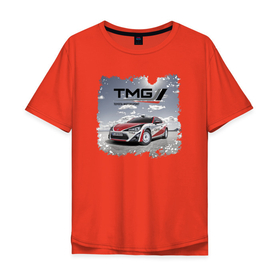 Мужская футболка хлопок Oversize с принтом Toyota TMG Racing Team Germany в Новосибирске, 100% хлопок | свободный крой, круглый ворот, “спинка” длиннее передней части | car | clouds | extreme | germany | motorsport | nature | power | racing | sky | team | toyota | автомобиль | автоспорт | германия | гонка | мощь | небо | облака | природа | тойота | экстрим