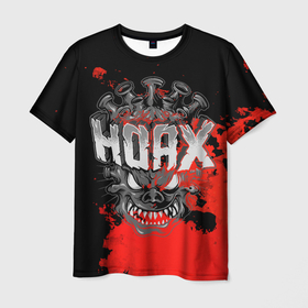 Мужская футболка 3D с принтом Hoax в Новосибирске, 100% полиэфир | прямой крой, круглый вырез горловины, длина до линии бедер | art | covid | covid19 | virus | арт | вирус | графика | коронавирус