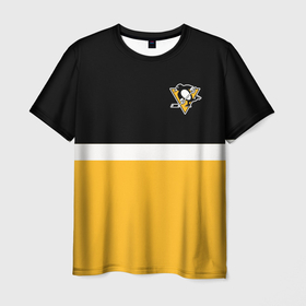 Мужская футболка 3D с принтом Питтсбург Пингвинз НХЛ , 100% полиэфир | прямой крой, круглый вырез горловины, длина до линии бедер | hockey | ice | malkin | nhl | penguins | pittsburgh | игра | малкин | нхл | пингвинз | пингвины | питтсбург | спорт | хоккей