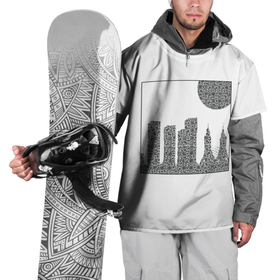 Накидка на куртку 3D с принтом QR Town без фона в Тюмени, 100% полиэстер |  | Тематика изображения на принте: lockdown | qrкод | город | коронавирус