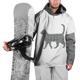 Накидка на куртку 3D с принтом QR   кот в Тюмени, 100% полиэстер |  | Тематика изображения на принте: lockdown | qrкод | коронавирус | кот | котики | минимализм