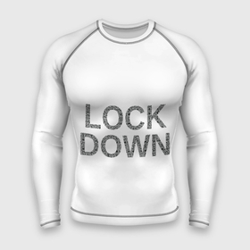 Мужской рашгард 3D с принтом QR Lockdown (англ) ,  |  | covid | lockdown | qrкод | коронавирус | минимализм