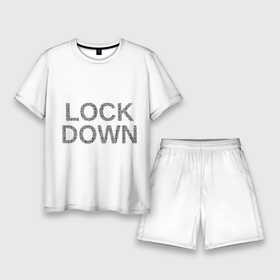 Мужской костюм с шортами 3D с принтом QR Lockdown (англ) ,  |  | covid | lockdown | qrкод | коронавирус | минимализм