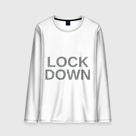 Мужской лонгслив 3D с принтом QR Lockdown (англ) в Тюмени, 100% полиэстер | длинные рукава, круглый вырез горловины, полуприлегающий силуэт | Тематика изображения на принте: covid | lockdown | qrкод | коронавирус | минимализм