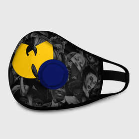 Маска из неопрена с принтом WU TANG CLAN ЛЕГЕНДЫ РЕПА в городе Новоалтайск, неопрен 100% | Форма огибающая нос. Резинки для ушей с дополнительной резинкой на затылке. Клапан для выдоха для активного дыхания при занятиях спортом. Эластичный материал маски и окантовки для лучшего растяжения и прилегания маски.  | Тематика изображения на принте: wu tang | wu tang clan | wu tang logo | wutang clan | ву танг | ву танг клан | ву танг лого