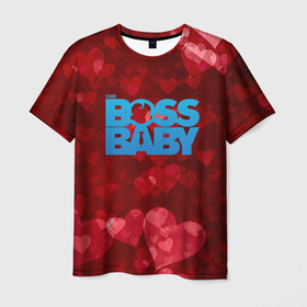 Мужская футболка 3D с принтом The Boss Baby Love в Санкт-Петербурге, 100% полиэфир | прямой крой, круглый вырез горловины, длина до линии бедер | boss baby | cartoon | the boss baby | босс молокосос | малой | мелкий | молокосос | мултик | мульт | мультфильм | пёсико