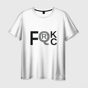 Мужская футболка 3D с принтом FQRck   Локдаун в Кировске, 100% полиэфир | прямой крой, круглый вырез горловины, длина до линии бедер | covid | lockdown | qrкод | коронавирус | минимализм | надписи | надпись