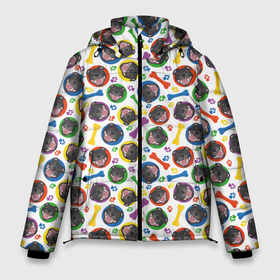 Мужская зимняя куртка 3D с принтом Стаффордширский Бультерьер (красочный дизайн) , верх — 100% полиэстер; подкладка — 100% полиэстер; утеплитель — 100% полиэстер | длина ниже бедра, свободный силуэт Оверсайз. Есть воротник-стойка, отстегивающийся капюшон и ветрозащитная планка. 

Боковые карманы с листочкой на кнопках и внутренний карман на молнии. | anim | dog | staffordshire bull terrier | английский бультерьер | барбос | бобик | бультерьер | год собаки | друг человека | животное | зверь | ищейка | кинолог | кость | лайка | лапы | пес | собака | собаковод | собачка