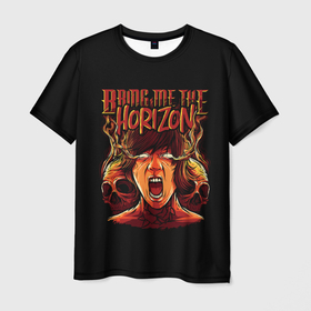 Мужская футболка 3D с принтом BMTH | BRING ME THE HORIZON в Тюмени, 100% полиэфир | прямой крой, круглый вырез горловины, длина до линии бедер | bmth | bring me the horizon | rock | зарубежный рок | музыка | рок